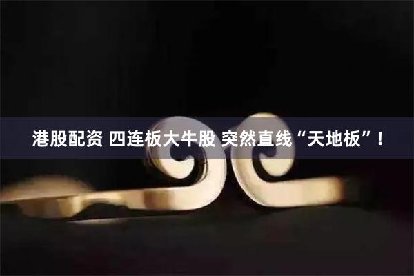 港股配资 四连板大牛股 突然直线“天地板”！